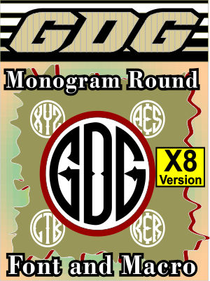 GDG Monogram Round Font and Macro for X8