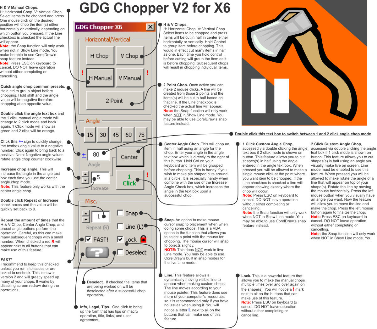 corel draw macro chop cut shapes in half