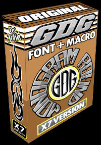 gdg monogram round font and macro box X7