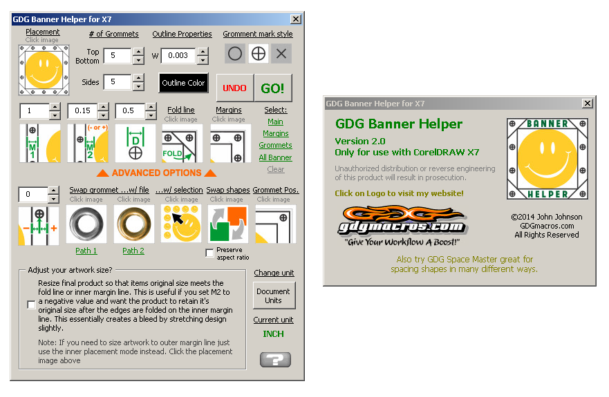 banner helper template macro for corel draw