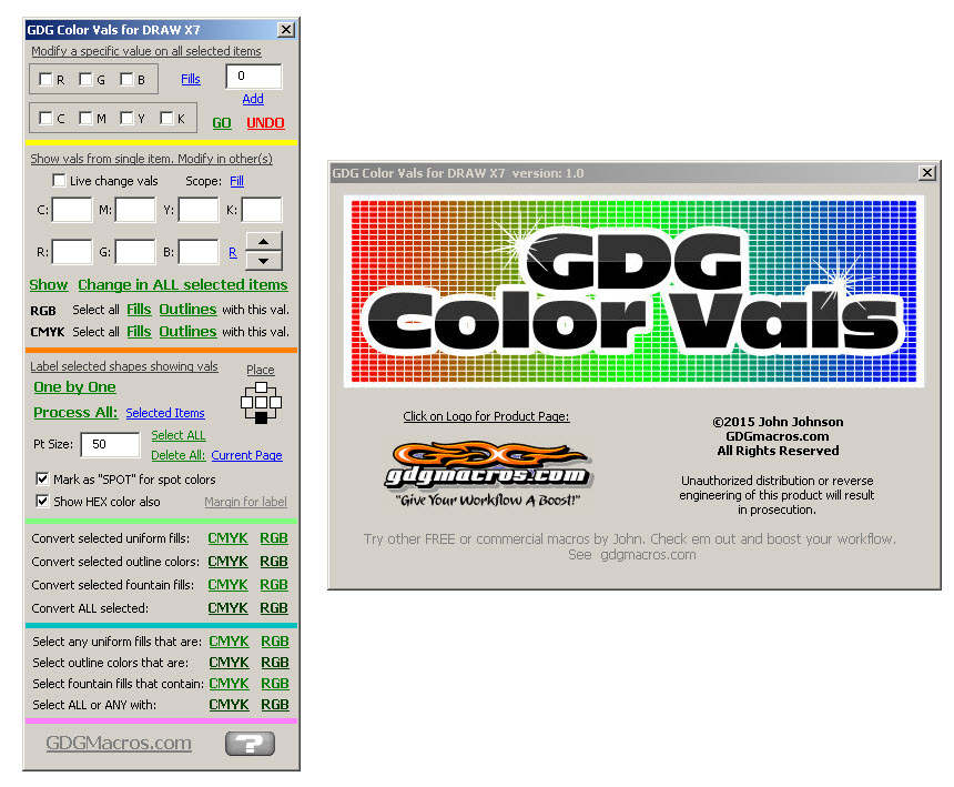 change rgb cmyk color values in a coreldraw v.2019 macro