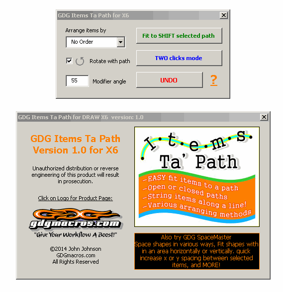 items to path coreldraw macro!