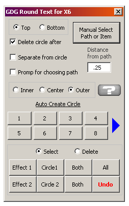 easy to arch text macro corel