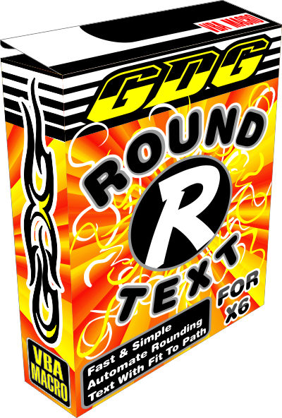 easy to arch text macro corel